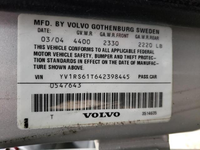 Photo 10 from auction – 2004 VOLVO S60 with VIN YV1RS61T642398445