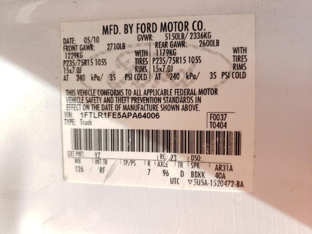 Photo 10 from auction – 2010 FORD RANGER SUP with VIN 1FTLR1FE5APA64006