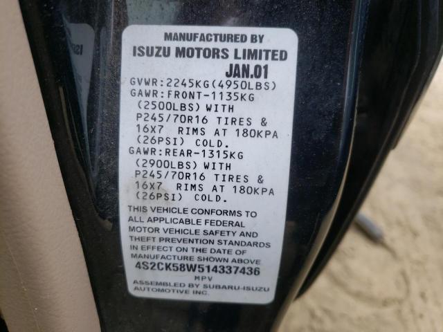 Photo 10 from auction – 2001 ISUZU RODEO S with VIN 4S2CK58W514337436