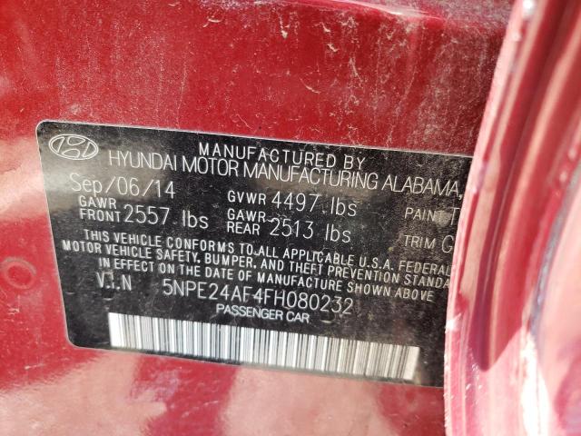Photo 10 from auction – 2015 HYUNDAI SONATA with VIN 5NPE24AF4FH080232