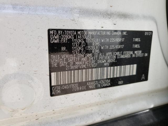TOYOTA RAV4 LE 2021 with VIN 2T3H1RFVXMC117837 - Photo from auction