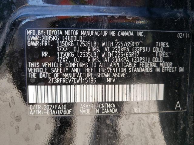 Photo 10 from auction – 2014 TOYOTA RAV4 XLE with VIN 2T3RFREV7EW145196