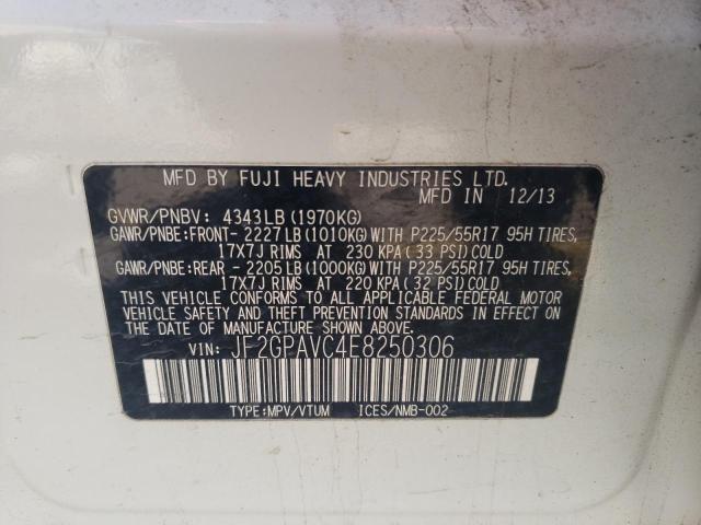 Photo 10 from auction – 2014 SUBARU XV CROSSTR with VIN JF2GPAVC4E8250306