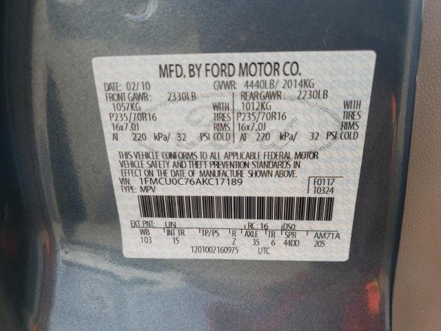 Photo 10 from auction – 2010 FORD ESCAPE XLS with VIN 1FMCU0C76AKC17189