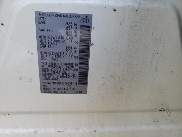 Photo 10 from auction – 2013 NISSAN PATHFINDER with VIN 5N1AR2MN8DC656345