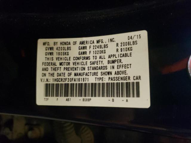 Photo 10 from auction – 2015 HONDA ACCORD LX with VIN 1HGCR2F30FA161971