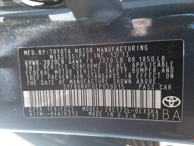 Photo 10 from auction – 2014 TOYOTA COROLLA L with VIN 5YFBURHE0EP059015