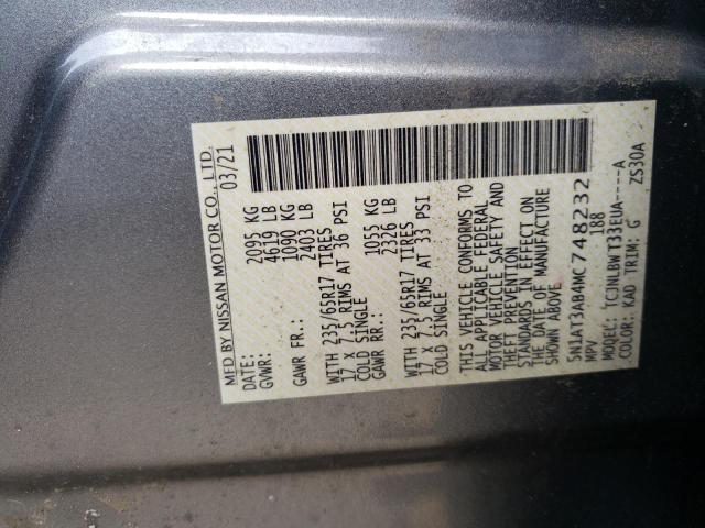 Photo 10 from auction – 2021 NISSAN ROGUE S with VIN 5N1AT3AB4MC748232