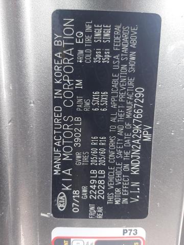 Photo 10 from auction – 2019 KIA SOUL with VIN KNDJN2A29K7667290