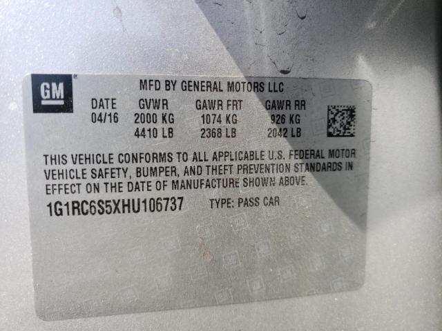 Photo 10 from auction – 2017 CHEVROLET VOLT LT with VIN 1G1RC6S5XHU106737