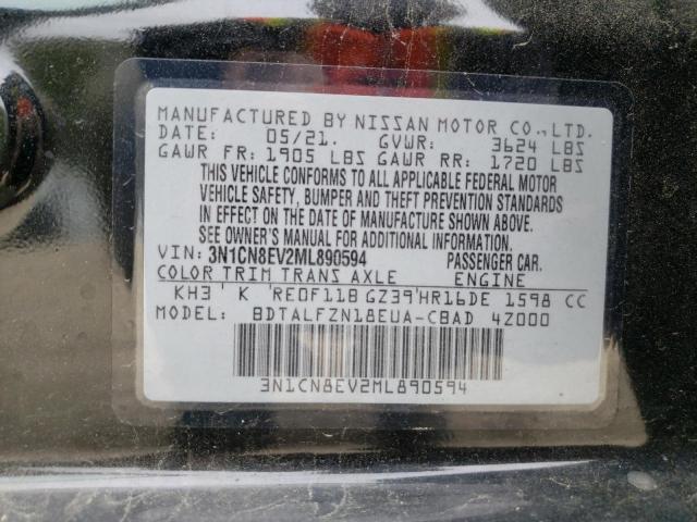 NISSAN VERSA SV 2021 with VIN 3N1CN8EV2ML890594 - Photo from auction