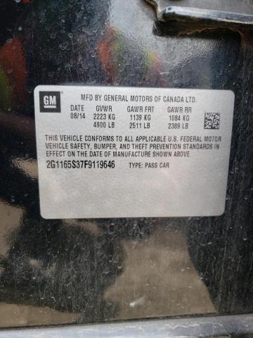 Photo 10 from auction – 2015 CHEVROLET IMPALA LTZ with VIN 2G1165S37F9119646