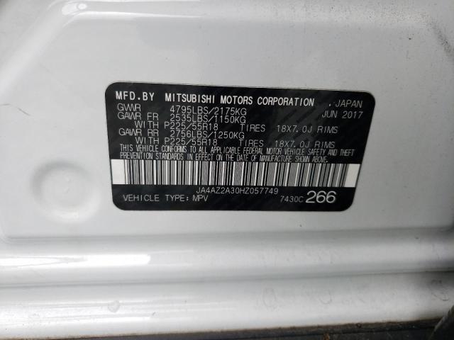 Photo 10 from auction – 2017 MITSUBISHI OUTLANDER with VIN JA4AZ2A30HZ057749