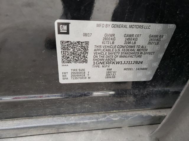 Photo 10 from auction – 2018 CHEVROLET TRAVERSE L with VIN 1GNERFKW1JJ112924