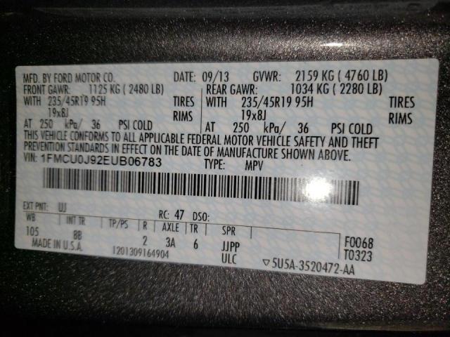 Photo 10 from auction – 2014 FORD ESCAPE TIT with VIN 1FMCU0J92EUB06783