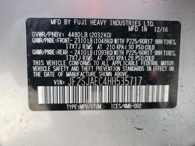 Photo 10 from auction – 2017 SUBARU FORESTER 2 with VIN JF2SJAEC4HH535717