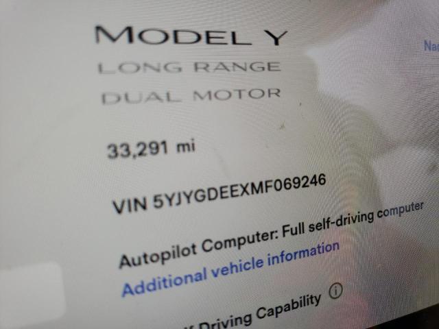 Photo 8 from auction – 2021 TESLA MODEL Y with VIN 5YJYGDEEXMF069246