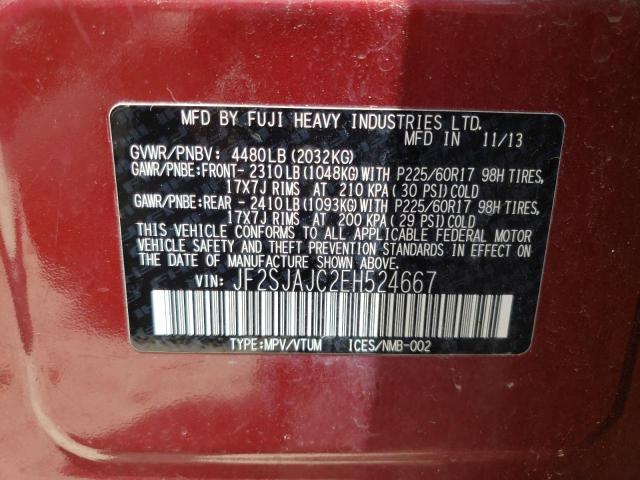Photo 10 from auction – 2014 SUBARU FORESTER 2 with VIN JF2SJAJC2EH524667