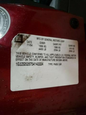 PONTIAC G6 2005 with VIN 1G2ZG528754142224 - Photo from auction