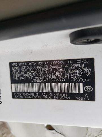 Photo 10 from auction – 2007 TOYOTA CAMRY CE with VIN JTNBE46K173006050