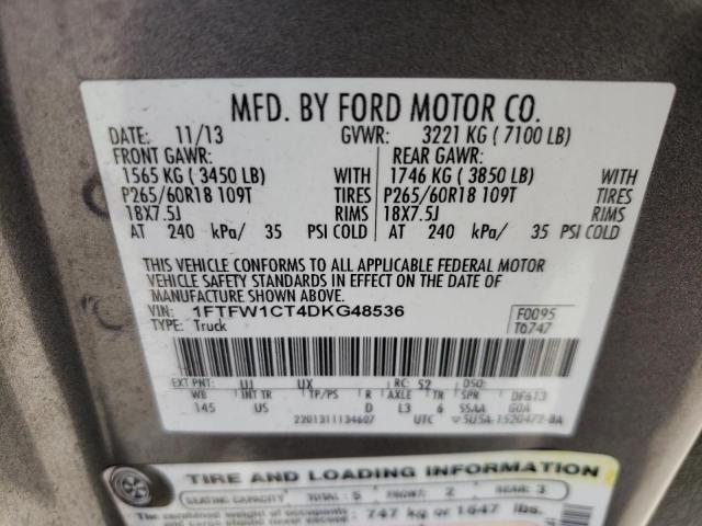 Photo 10 from auction – 2013 FORD F150 SUPER with VIN 1FTFW1CT4DKG48536