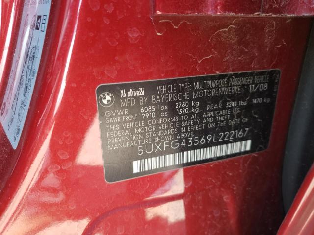 Photo 10 from auction – 2009 BMW X6 XDRIVE3 with VIN 5UXFG43569L222167