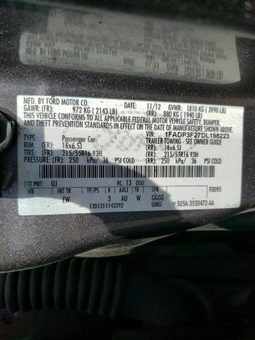 Photo 10 from auction – 2013 FORD FOCUS SE with VIN 1FADP3F27DL198223