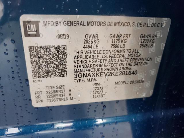 Photo 10 from auction – 2019 CHEVROLET EQUINOX LT with VIN 3GNAXKEV2KL381640