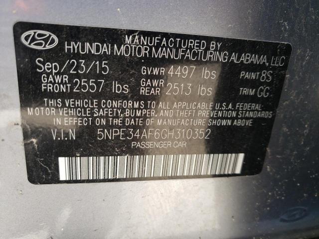 Photo 10 from auction – 2016 HYUNDAI SONATA SPO with VIN 5NPE34AF6GH310352