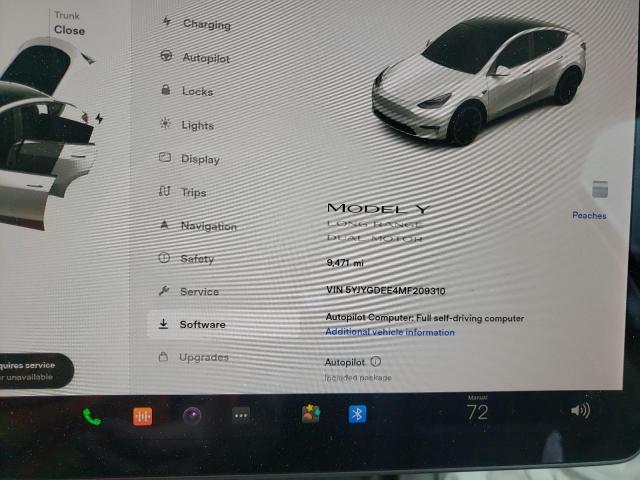 Photo 8 from auction – 2021 TESLA MODEL Y with VIN 5YJYGDEE4MF209310