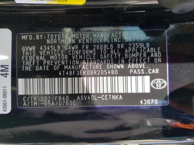 Foto 10 de la subasta – 2011 TOYOTA CAMRY BASE con VIN 4T4BF3EK0BR205480