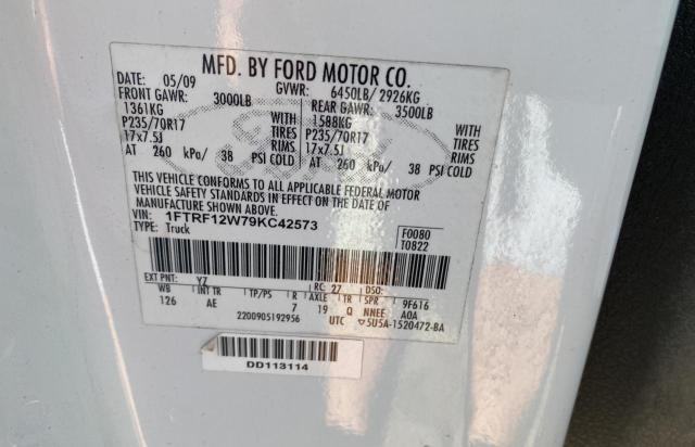 Photo 10 from auction – 2009 FORD F150 with VIN 1FTRF12W79KC42573