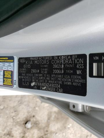 Photo 10 from auction – 2016 KIA FORTE EX with VIN KNAFX4A85G5490334
