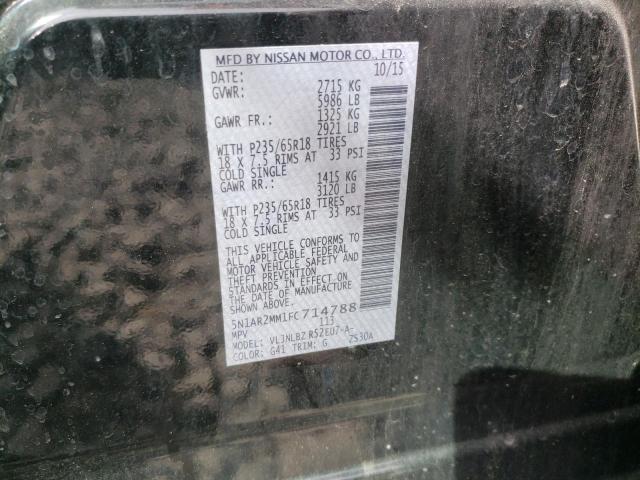Photo 10 from auction – 2015 NISSAN PATHFINDER with VIN 5N1AR2MM1FC714788