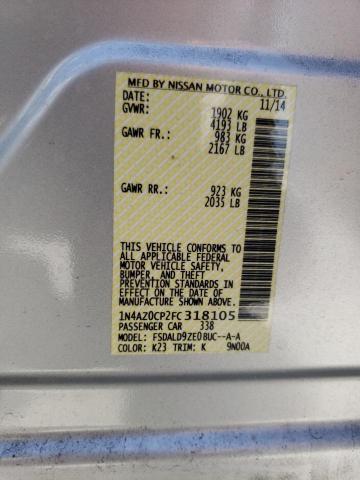 Photo 10 from auction – 2015 NISSAN LEAF S with VIN 1N4AZ0CP2FC318105