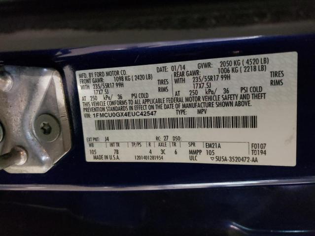Photo 10 from auction – 2014 FORD ESCAPE SE with VIN 1FMCU0GX4EUC42547