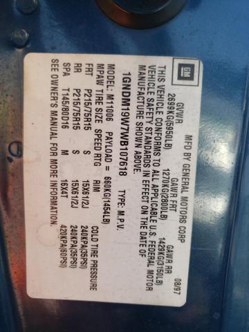 Photo 1 from auction – 1998 CHEVROLET ASTRO with VIN 1GNDM19W7WB107618