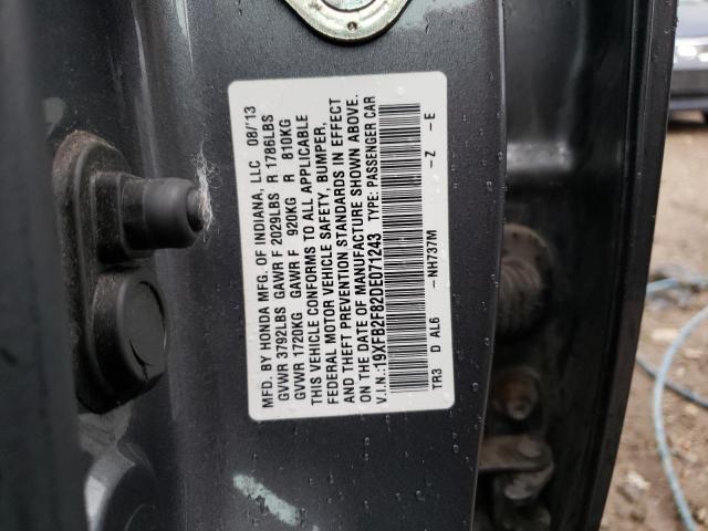 Photo 10 from auction – 2013 HONDA CIVIC EX with VIN 19XFB2F82DE071243