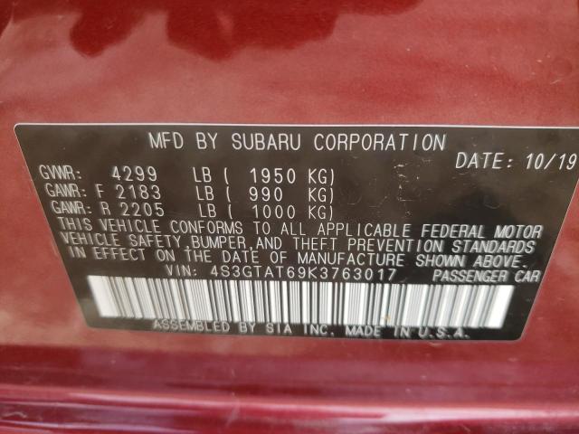 Photo 10 from auction – 2019 SUBARU IMPREZA LI with VIN 4S3GTAT69K3763017