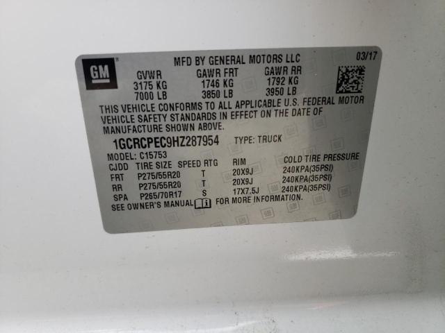 Photo 10 from auction – 2017 CHEVROLET SILVERADO with VIN 1GCRCPEC9HZ287954