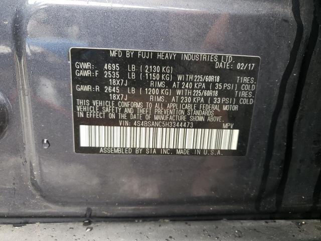 Photo 10 from auction – 2017 SUBARU OUTBACK with VIN 4S4BSANC5H3344473