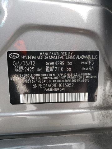 Photo 10 from auction – 2013 HYUNDAI SONATA SE with VIN 5NPEC4AC8DH615952