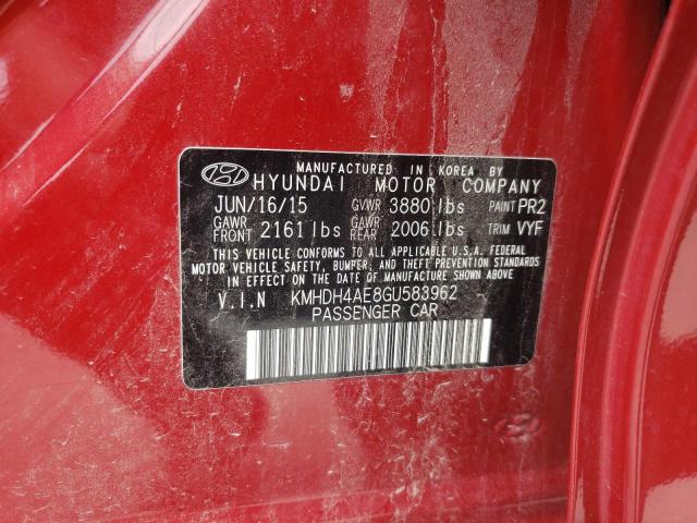 Photo 10 from auction – 2016 HYUNDAI ELANTRA with VIN KMHDH4AE8GU583962