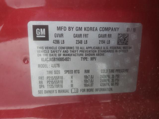Photo 10 from auction – 2019 BUICK ENCORE PRE with VIN KL4CJASB1KB854821