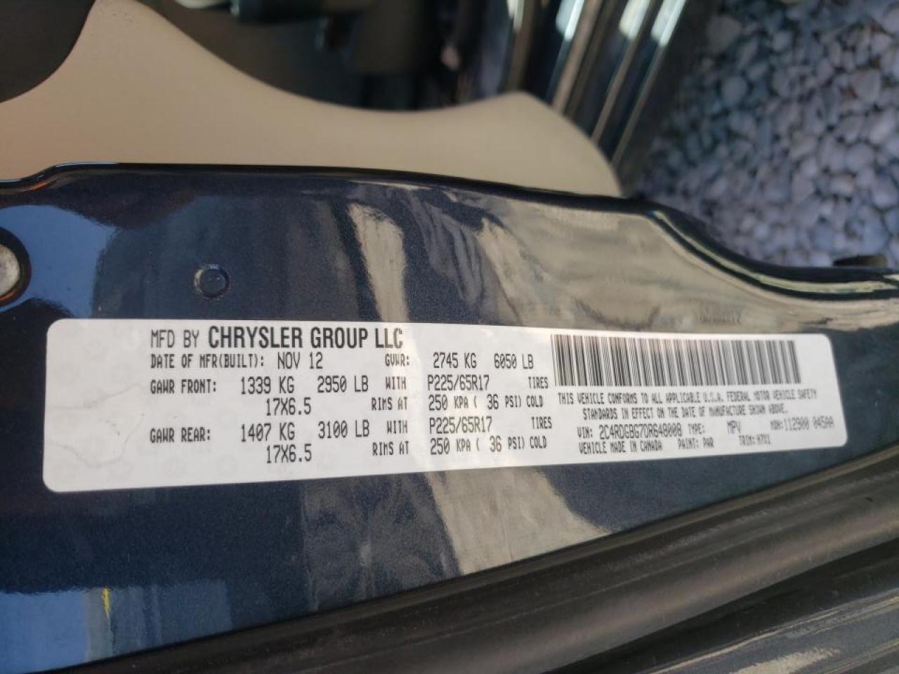 Photo 10 from auction – 2013 DODGE GRAND CARA with VIN 2C4RDGBG7DR648008