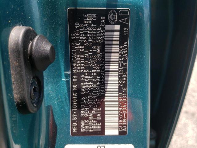 Photo 10 from auction – 2010 TOYOTA COROLLA with VIN 2T1BU4EE8AC437714