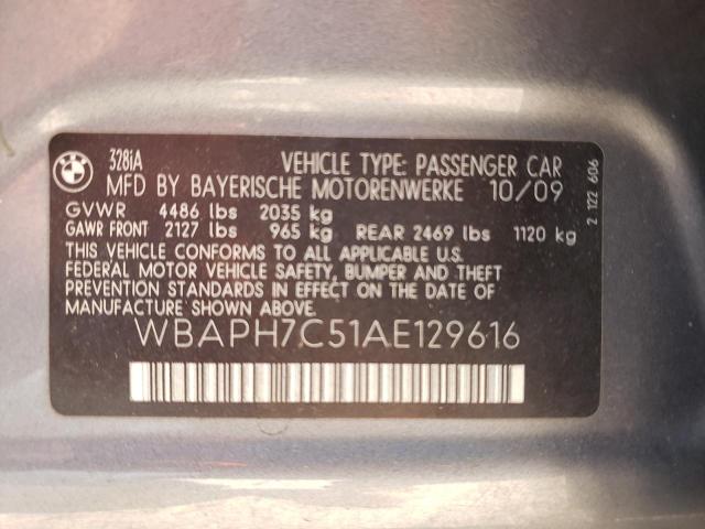 Photo 10 from auction – 2010 BMW 328 I with VIN WBAPH7C51AE129616
