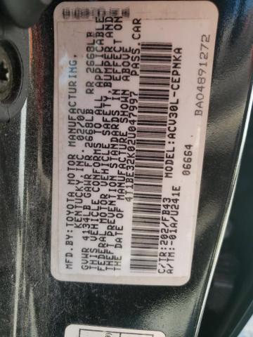 TOYOTA CAMRY LE 2002 with VIN 4T1BE32K02U047997 - Photo from auction