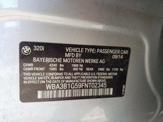 Photo 10 from auction – 2015 BMW 320 I with VIN WBA3B1G59FNT02345