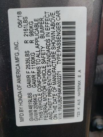 ACURA TLX TECHNO 2019 with VIN 19UUB2F64KA002271 - Photo from auction